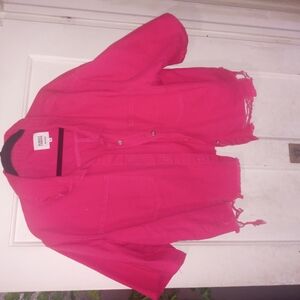 Vibrant Pink Distressed Jacket